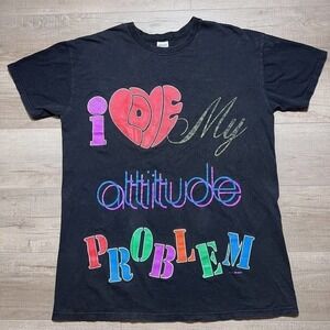 Vintage 1993 I Love My Attitude Problem T-shirt USA OSFA
